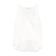 Zijden Witte Mouwloze Top Italië Max Mara , White , Dames