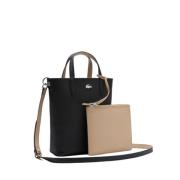 Stijlvolle Omkeerbare Canvas Handtas Lacoste , Black , Dames