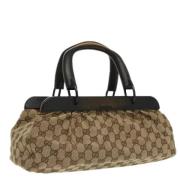 Pre-owned Canvas handbags Gucci Vintage , Beige , Dames