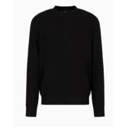 Zwarte Sweaters voor Stijlvolle Look Armani Exchange , Black , Heren