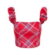 Tartan Maryjane Bustier Top Loveshackfancy , Red , Dames