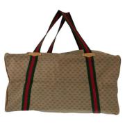 Pre-owned Leather travel-bags Gucci Vintage , Beige , Heren