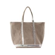 Grijze Linnen Shopper Tas Dubbel Draagbaar Vanessa Bruno , Gray , Dame...