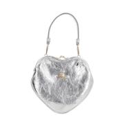 Zilver Metallic Leren Clutch Tas Vivienne Westwood , Gray , Dames