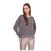 Basis Ronde Hals T-shirt Gaudi , Gray , Dames