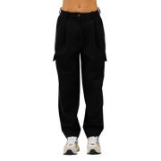 Cargo Broek Zwart Knopen Rits RRD , Black , Dames