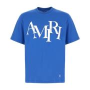 Casual Katoenen T-Shirt voor Mannen Amiri , Blue , Heren