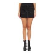 Denim Minirok Courrèges , Black , Dames