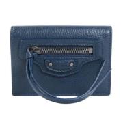 Pre-owned Leather wallets Balenciaga Vintage , Blue , Dames