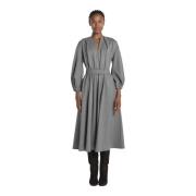 Wollen Canvas Jurk Treviso Crida Milano , Gray , Dames