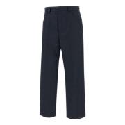 Heren wolmix blauwe broek Emporio Armani , Blue , Heren