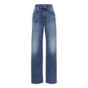 Casual Loose Denim Broek Brunello Cucinelli , Blue , Dames