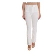 Flare Bell-Bottom Broek Hoge Taille Guess , White , Dames