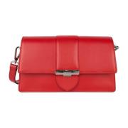 Klep Crossbody Tas met Metalen Sluiting Lancaster , Red , Dames