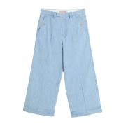 Heldere Blauwe Jeans met Manchetten Valentino Garavani , Blue , Heren