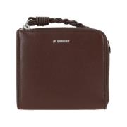 Bruin leren creditcardhouder Jil Sander , Brown , Dames