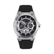 Zwarte Siliconen Quartz Horloge Chronograaf Police , Gray , Heren