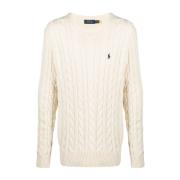 Chunky geweven trui met Polo Pony Polo Ralph Lauren , White , Heren