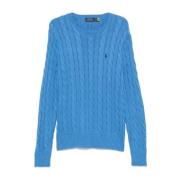 Blauwe Crew Neck Sweater met Pony Borduurwerk Polo Ralph Lauren , Blue...