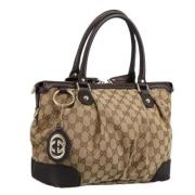 Pre-owned Canvas handbags Gucci Vintage , Beige , Dames