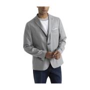 Pure nieuwe wol flanel enkelborst blazer Peserico , Gray , Heren