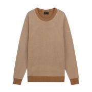 Ronde Hals Sweater GAS , Brown , Heren