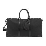 Nylon Duffeltas met Leren Inzetstukken Kiton , Black , Heren