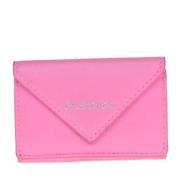 Pre-owned Leather wallets Balenciaga Vintage , Pink , Dames