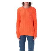 Klassieke Cable Knit Trui Polo Ralph Lauren , Orange , Heren