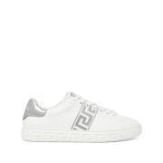 Witte Sneakers met Greca Details Versace , White , Heren