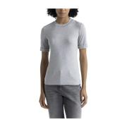 Jersey T-shirt met Punto Luce afwerking Peserico , Gray , Dames