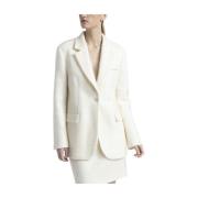 Mohair en wol single-breasted blazer Peserico , Beige , Dames