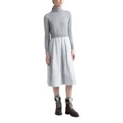 Wol, zijde, kasjmier, lurex en taffeta jurk Peserico , Gray , Dames