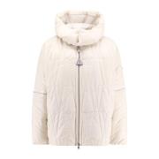 Gewatteerde Gewatteerde Jas met Ritssluiting Moncler , White , Dames