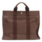 Pre-owned Canvas handbags Hermès Vintage , Brown , Dames