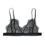 Delicate Kant Triangle Bralette met Logo Anine Bing , Black , Dames