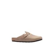 Boston Big Buckle Slides Birkenstock , Beige , Heren