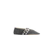 Houtskool Grijs Suède Ballerinas Le Monde Beryl , Gray , Dames