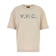 Oversize Zand Katoenen T-shirt A.p.c. , Beige , Dames