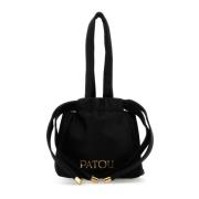 Satijnen Bucket Tas Patou , Black , Dames