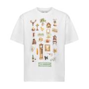 Diorama Print Wit T-shirt JW Anderson , White , Heren