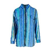 Pre-owned Silk tops Versace Pre-owned , Blue , Dames