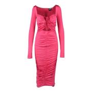 Elegante Jurk in Acetaat Elastaan Versace Jeans Couture , Pink , Dames