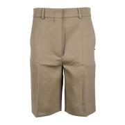 Casual Bermuda Shorts in Katoenmix Sportmax , Beige , Dames