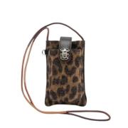 Leopard Vintage Double Marcus Clutch Tas Claris Virot , Brown , Dames