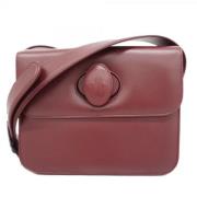 Pre-owned Leather shoulder-bags Cartier Vintage , Red , Dames