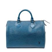 Pre-owned Leather handbags Louis Vuitton Vintage , Blue , Dames