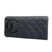 Pre-owned Leather wallets Chanel Vintage , Black , Dames