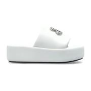 Leren pantoffels Balenciaga , White , Dames