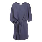 Blauwe Boothals Mini Jurk P.a.r.o.s.h. , Blue , Dames